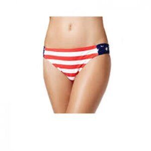 NWT CALIFORNIA WAVES Red White Blue American Flag Stars Stripes Bikini Bottom XS